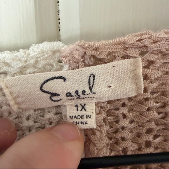 Women’s Easel Colorblock Sweater - Blush, Gray, Ivory, Size 1XL - Picture 3 of 8